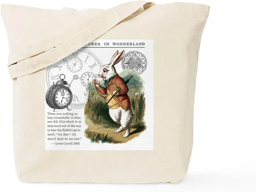 Vista 8 de CafePress Ascii Rabbit Tote Bag - Bolsa de lona natural, bolsa de compras reutilizable