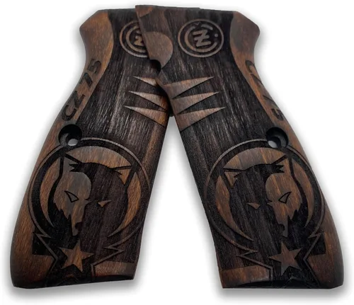 Vista 4 de Para CZ-75 Grips / CZ85 Grips / 75B CZ 75 / SP-01 75B CZ 75/85 Tamaño completo hecho a mano de madera de nogal