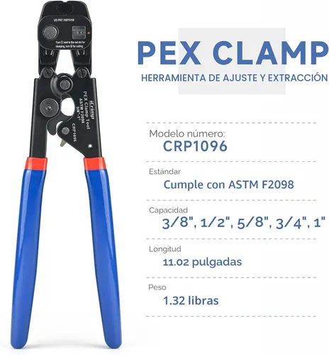 Vista 8 de iCrimp Herramienta de trinquete PEX con función de extracción para abrazadera de acero inoxidable de 3/8 pulgadas, 1/2 pulgadas, 3/4 pulgadas, 1