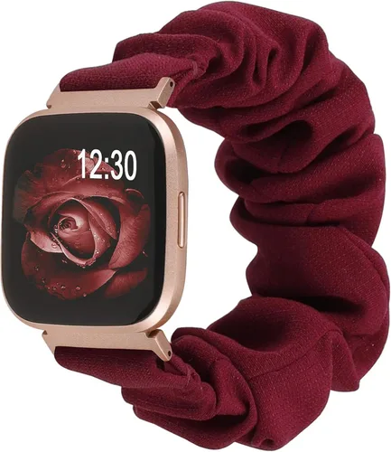 Vista 12 de TOYOUTHS Bandas Scrunchie compatibles con Fitbit Versa/Versa 2/Versa Lite Edición Especial para mujeres y hombres, linda correa de tela elástica