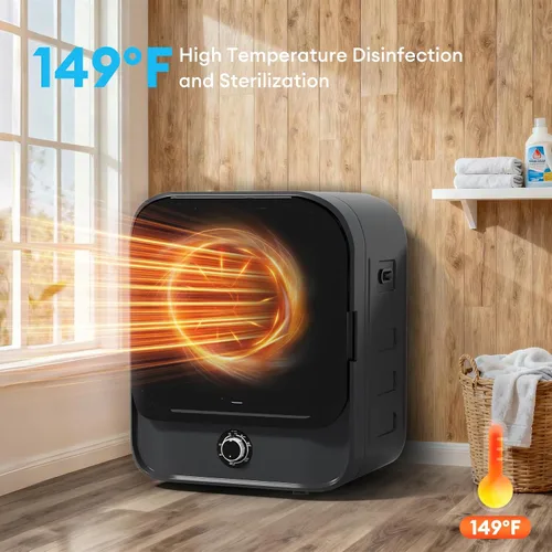 Vista 8 de TABU - Juego combinado de lavadora y secadora, blanco y negro 2.6 Cu.Ft Compact Dryer with Stainless Steel Inner Tub & 18LBS Full-Automatic