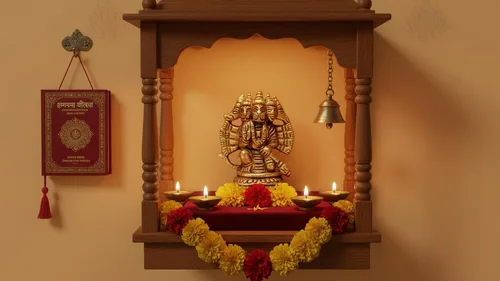 Vista 3 de Craftsofindia® Panchmukhi Hanuman - Estatua pequeña de latón, decoración divina, escultura hindú hecha a mano de 2.5 pulgadas para el altar