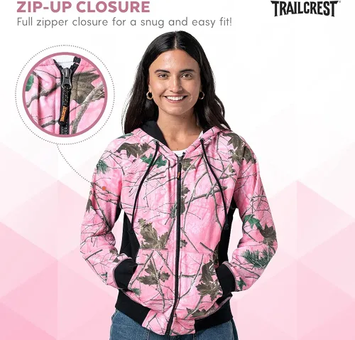 Vista 3 de TrailCrest Sudadera con capucha y cremallera completa para mujer
