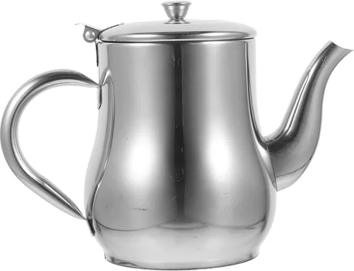 Vista 9 de Olla de aceite de acero inoxidable para jarabe, contenedor de grasa, contenedor de crema, dispensador de aceite con tapa, olla de aceite