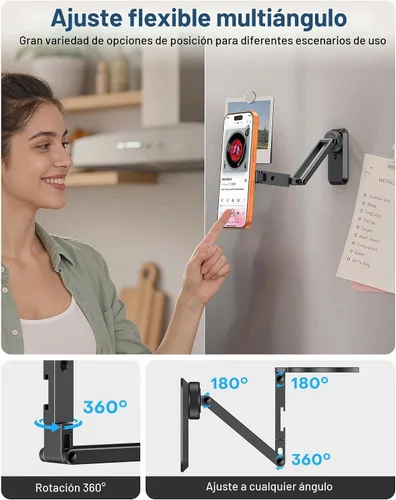 Vista 4 de OMOTON Magnetic Phone Mount for Tripod Camera with Arca Base Cold Shoe 1/4
