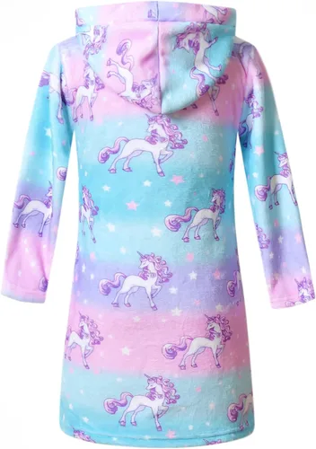 Vista 2 de Jxstar Bata de baño para niñas y muñecas a juego con ropa de dormir de felpa de forro polar
