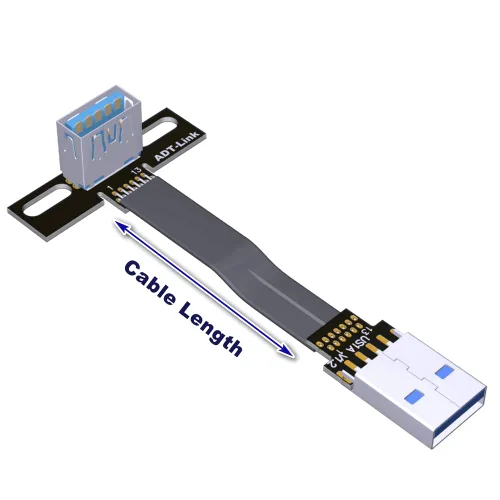 Vista 7 de ADT-Link - Cable de extensión USB 3.0 tipo A macho a USB A hembra, 90 FPV, delgado, plano, suave, flexible, FPC (2.0 in, S1A-S5T)