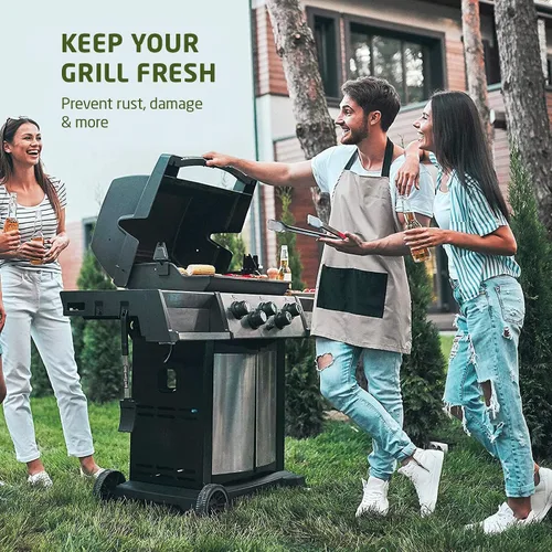 Vista 8 de ZOBER Funda resistente para parrilla de barbacoa, 58 pulgadas, impermeable, de doble capa, se adapta a la cubierta de parrilla de gas Weber