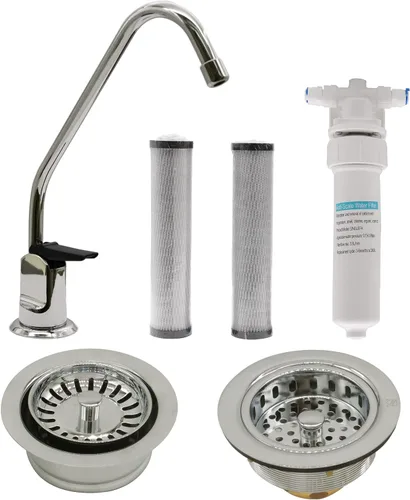 Vista 19 de Westbrass CO133-62 Kit de grifo dispensador de agua fría pura estilo Touch-Flo de 8 pulgadas con filtro, paquete de 2 cartuchos de repuesto, colador