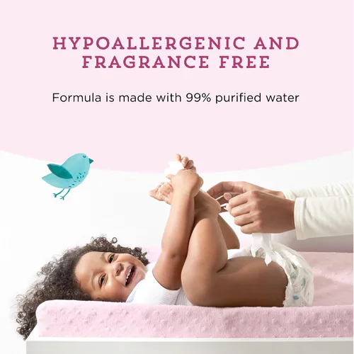Vista 4 de Marca Amazon – Toallitas Mama Bear 99% de agua para bebé, hipoalergénicas, formuladas sin fragancia, 72