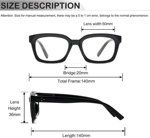 Vista 4 de Oprah Style - Lentes de lectura para hombres y mujeres, cuadrados, con bloqueo de luz azul, lector de computadora 3 Mezcla