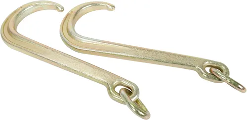 Vista 3 de Gancho en J chapado en zinc amarillo de 15 pulgadas, resistente grado G70, correa de eje de remolque Wrecker Roll Back Clevis (2 unidades)