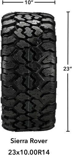 Vista 4 de RM Cart 14" Raptor Negro/Mecanizado en neumáticos radiales Sierra Rover 23x10R14 (Juego de 4) Juego de ruedas y neumáticos para carrito de golf