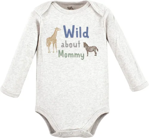 Vista 3 de Touched by Nature baby-girls Organic Cotton Long-sleeve Bodysuits