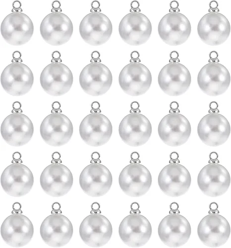 Vista 7 de PATIKIL 100 cuentas de perlas de perlas de imitación para hacer joyas, pulseras, aretes, collares, decoraciones