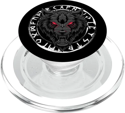 Vista 8 de Fenrir Viking Wolf - Mitolgy nórdica - Paganismo nórdico vikingo PopSockets intercambiables PopGrip