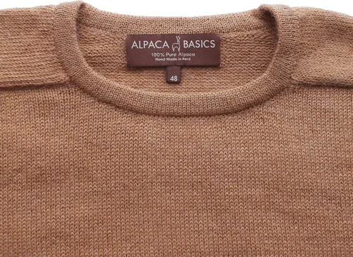 Vista 3 de Alpaca Basics - Suéter para hombre, 100% lana de alpaca