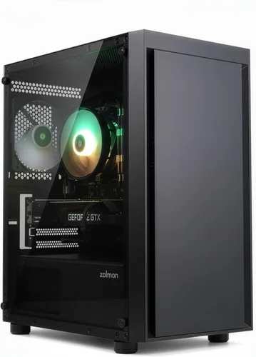 Vista 2 de Zalman T3 MATX Micro-ATX - Carcasa compacta para computadora de escritorio 2 x 120mm Non-RGB Fans, Full Tempered Glass Side Panel, USB 3.0, Modern