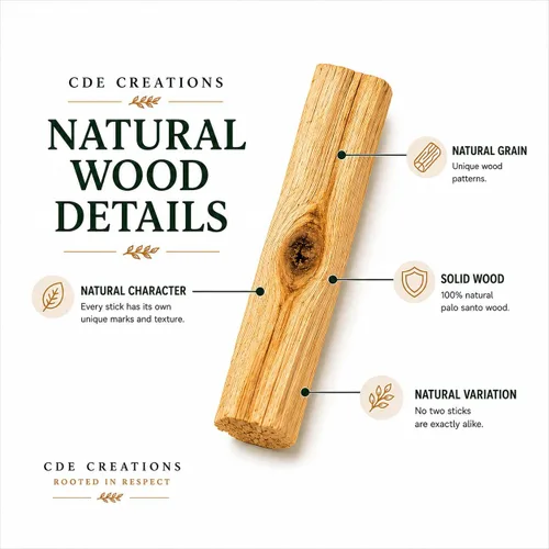Vista 4 de 20 palitos de Palo Santo, madera natural prémium para limpieza