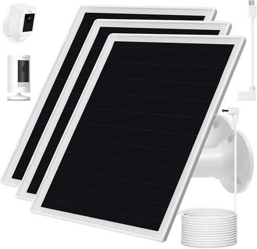 Vista 9 de Cargador de panel solar para cámara Ring, compatible con batería de cámara Ring Stick Up, batería de Ring Spotlight Plus/Pro, resistente al agua