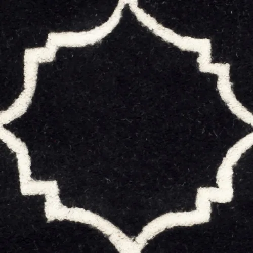 Vista 3 de SAFAVIEH Chatham Collection - Alfombra decorativa de 2 x 3 pies, color negro y marfil, lana cuadriculada enrejada hecha a mano, ideal para zonas
