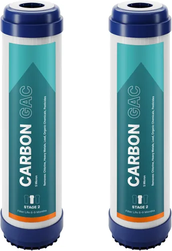 Vista 9 de NU Aqua Cartucho de filtro de carbón activado granular de ósmosis inversa – 10 pulgadas 1 micrón universal GAC RO – 1 paquete de filtros premium