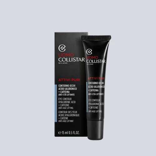 Vista 3 de Collistar Uomo Attivi Puri Contorno Occhi Acido Ialuronico + Caffeina Anti-età Liftante, Contorno de ojos Ácido Hialurónico 0.5 fl oz, 0.5 Fl Oz