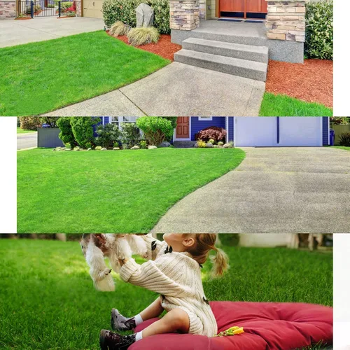 Vista 8 de AYOHA - Alfombra de césped artificial realista de 3 x 3 pies, altura del pelo de 0.8 pulgadas, alfombra de césped sintético falso, alfombra