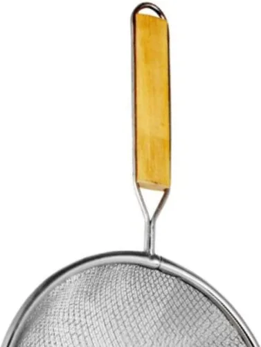 Vista 5 de TrueCraftware - Colador de malla de estaño fino doble de 6 pulgadas de longitud de mango de madera de 6-3/4 pulgadas - Utensilios de cocina, colador