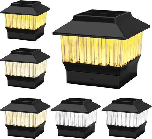 Vista 16 de Luces solares para tapa de poste (paquete de 2) – LED blanco cálido de 25 lúmenes, se adapta a 3.5 x 3.5 pulgadas y 4 x 4 pulgadas de madera/vinilo