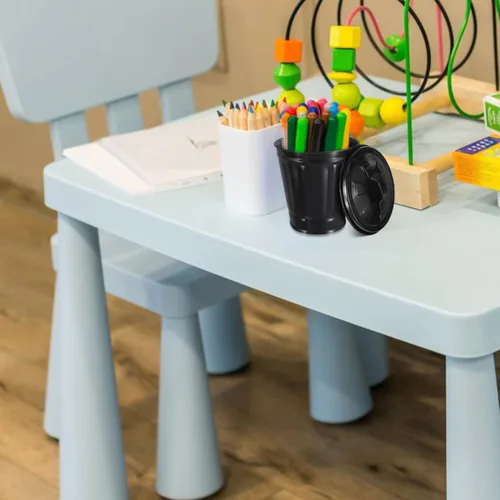 Vista 8 de ULTECHNOVO Bote de basura pequeño con tapa, papelera de escritorio para escritorio, oficina, cocina y maceta, contenedor compacto de basura de mesa