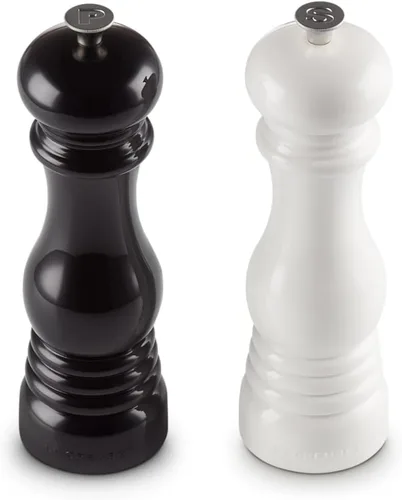 Vista 7 de Le Creuset Petite Juego de Molinillo de Sal y Pimienta, 5" x 2" cada uno, Blanco y Negro