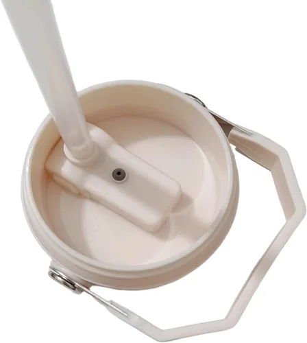 Vista 5 de Paquete de 2 tapas de vaso para Stanley IceFlow de 20 onzas, 30 onzas, a prueba de derrames, con asa y popote (beige, 30 onzas)