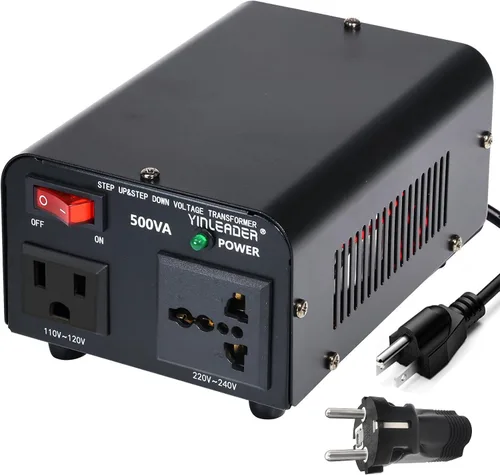 Vista 8 de Yinleader 500W 110V a 220V Convertidor de Voltaje Transformador Paso Arriba Blanco