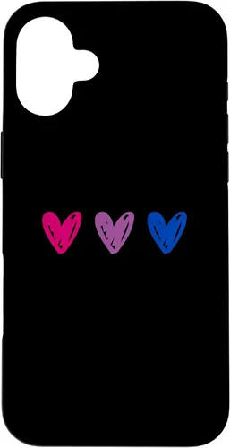 Vista 22 de iPhone 16 Bisexual Pride Hearts Bi Pride Flag Case