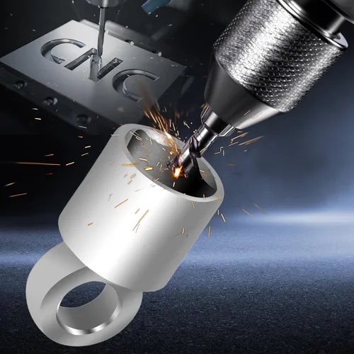 Vista 2 de Mango de rueda de repuesto de acero inoxidable Herramienta de vaso de neumático de repuesto CNC Compatible con Toyota Lexus Highlander Sienna