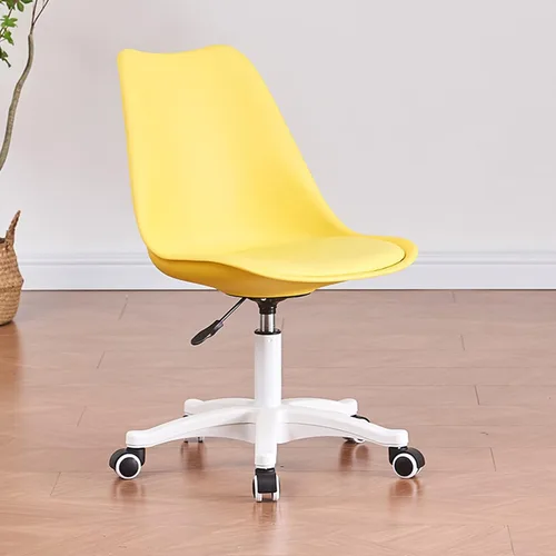 Vista 8 de Silla de escritorio transparente, silla de oficina de acrílico sin brazos con ruedas, giratoria de 360° y silla de tocador de altura ajustable
