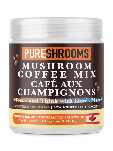 Vista 11 de PureShrooms Perfect 7 - Café de hongos – Arábica instantánea de origen único con melena de león orgánica, Reishi y Cordyceps – Bebida