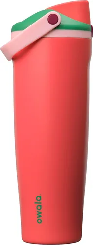 Vista 30 de Botella de agua Owala FreeSip con aislamiento de acero inoxidable con pico de dos vías, pajita incorporada y asa de cubo, fabricada para viajes