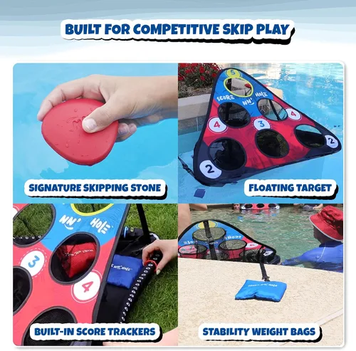 Vista 8 de SKIP NN' HOLE Stonne Skipping Meets Pool Cornhole Game - para todas las edades