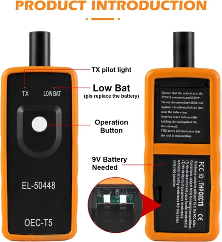 Vista 3 de Herramienta de restablecimiento TPMS, herramienta de programación y activación del sensor del monitor de presión de neumáticos automotriz OEC-T5