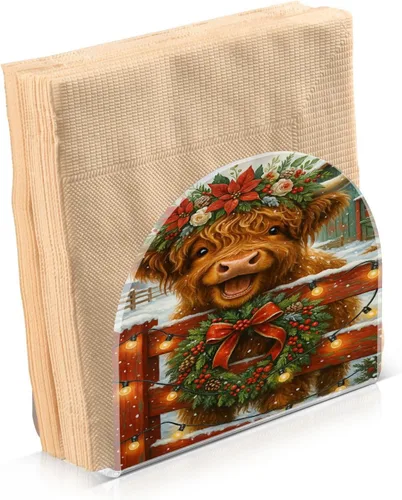 Vista 14 de Servilletero de otoño de gnomo negro para mesa, dispensadores de pañuelos acrílicos, servilleteros de cóctel para bodas, fiestas, eventos