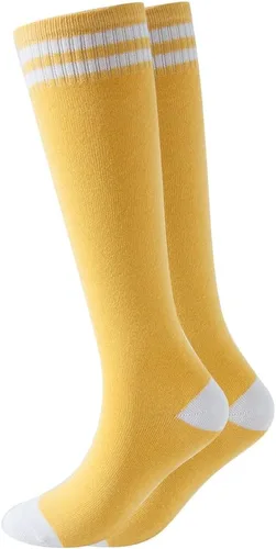 Vista 14 de Calcetines altos hasta la rodilla para niños, calcetines de fútbol de algodón para niños, niñas, niños pequeños
