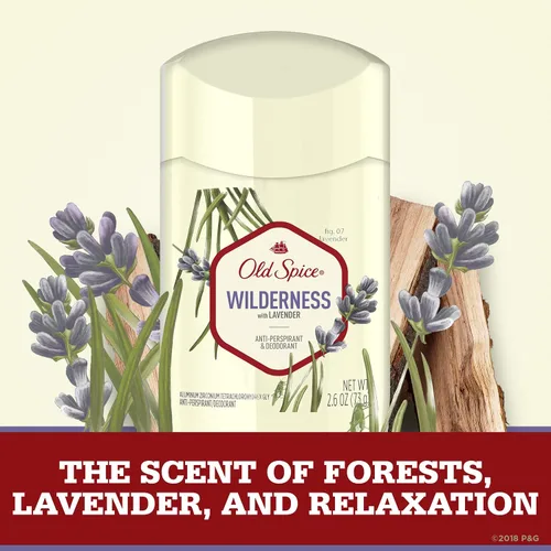Vista 3 de Old Spice Desodorante antitranspirante para hombres, desierto con lavanda, inspirado en la naturaleza, sólido invisible 2.6 onzas (paquete de 12)