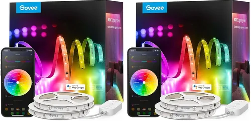 Vista 11 de Govee RGBIC - Tira de luz LED Alexa de 16.4 pies, luces LED inteligentes WiFi que funcionan con Alexa y Google Assistant, bricolaje segmentado