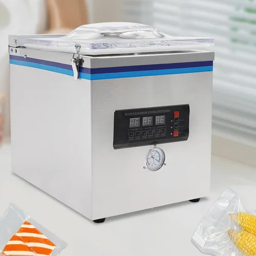 Vista 5 de ZK-260 Máquina de envasado y sellado al vacío comercial Máquina de sellado al vacío de cámara de alimentos de cocina Control de microcomputadora