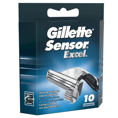 Vista 2 de Gillette Sensor Excel - Cuchillas de afeitar para hombre, paquete de 10 cuchillas