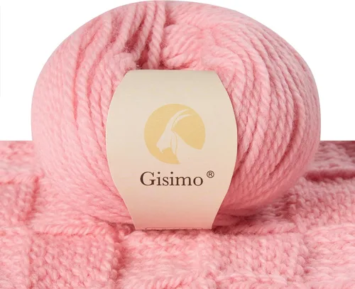 Vista 17 de 100% lana de merino para tejer, 3 capas de lana lujosa y suave para tejer a mano y ganchillo (ámbar, 1 bola)
