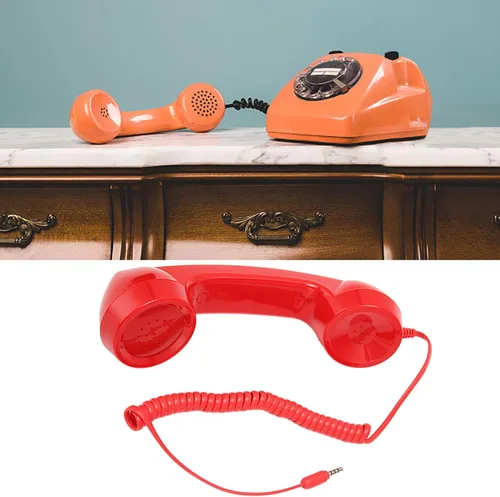 Vista 4 de Auricular de teléfono retro de 0.138 in, receptor de teléfono a prueba de radiación con micrófono, Hanset de teléfono celular para teléfonos móviles
