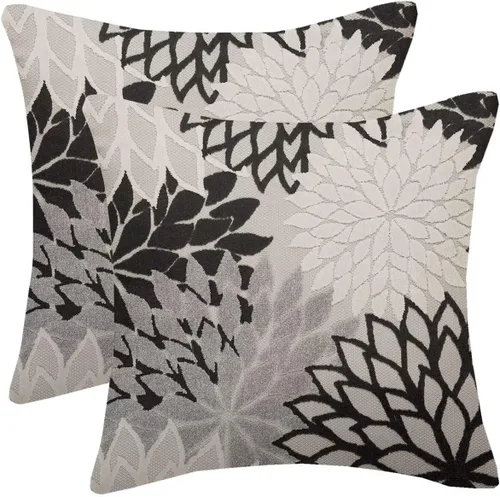 Vista 21 de Fundas de almohada azul marino verde 16x16 pulgadas, juego de 2 fundas de almohada rústicas, almohadas decorativas de aguamarina naranja floral